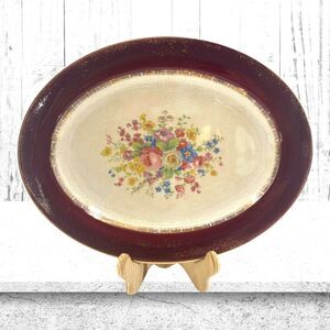 Vintage MCM Century Aristocrat 23K Gold Trimmed Serving Platter by Salem USA